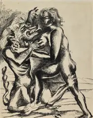 Exceptionnel ensemble de vingt-huit dessins à l’encre de Chine signé et daté chaque by Ossip Zadkine, Projets d’illustrations pour Les Travaux d’Hercule circa 1943-1944, sold Jun 2025