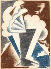 Fleurs by Natalia Goncharova, 1919, Etude pour la lithographie de l'album "L"Art décoratif, théâtre moderne", édition de la Cible, Paris 1919, sold Jun 2025