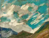 Montagne à Bokavian, Georgie by Kyril Zdanevitch, 1911, Huile sur carton, sold Jun 2025