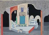 Décor de théâtre by Mikhail Fedorovitch Andreenko, 1925, Gouache, pastel, crayon et collage sur papier, sold Jun 2025