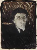 Portrait d'un jeune homme by Nathan Altman, 1909, Encre et lavis d'encre sur papier, sold Jun 2025