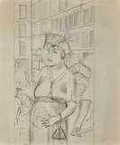 Schwangere in der Strasse (Femme enceinte dans la rue) by Otto Dix, circa 1921, Crayon sur papier, sold Jun 2025
