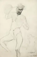 Der Bacchant by Lovis Corinth, 1905, Crayon sur papier, sold Jun 2025