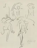 Danseuses by Erich Heckel, 1910, Crayon sur papier, sold Jun 2025
