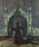 Fiesta by Eugene Berman, 1948, Huile sur toile, sold Jun 2025