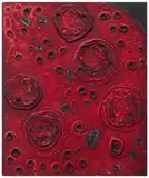 Composition by Moshe Castel, Huile et basalte sur toile, sold Jun 2025