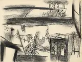 Untitled by Ram Kumar, 1975, Charcoal on paper pasted on mount board, sold Jun 2017