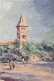 Untitled (Landscape) by S. H. Raza, Watercolour on paper pasted on board, sold Jun 2017