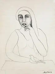 Untitled by Manjit Bawa, Charcoal on paper, offered Jun 2017