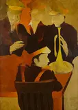 Untitled by Krishen Khanna, Oil on canvas, sold Jun 2017