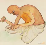 Untitled by Jogen Chowdhury, Watercolour and coloured pencil on paper, sold Jun 2017