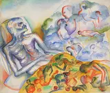 His Last Days of Aids - He Remembered His Friends by Bhupen Khakhar, Watercolour on paper, offered Jun 2017