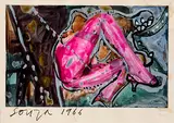 Untitled by F. N. Souza, 1966, Gouache on magazine paper, sold Jun 2017