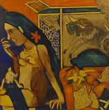 Untitled by K. G. Subramanyan, Acrylic on board, sold Jun 2017