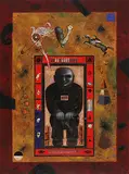 Chromium Breath - Primetime Embodiment by Baiju Parthan, 1998, Inkjet transfer, string and acrylic on canvas, sold Jun 2017