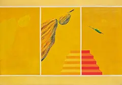 Untitled (Bird and Mountain Series) by Jagdish Swaminathan, Oil on canvas, sold Jun 2017