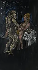 The Remark by F. N. Souza, 1963, Oil on canvas, sold Jun 2017