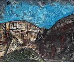 Spanish Landscape by F. N. Souza, 1961, Oil on canvas, sold Dec 2016