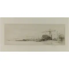 The Clyde River (from series "The Arteries of Great Britain") by William Walcot, circa 1900, etching, sold Mar 2026