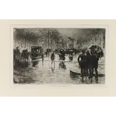 Le retour des artistes (The Return of the Artists) by Félix Buhot, 1877, etching, sold Mar 2026