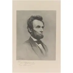 Abraham Lincoln by Henry Wolf, 1912, wood engraving, sold Mar 2026