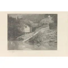 A Duck Pond (Motif Found in Lexington by Henry Wolf, wood engraving, sold Mar 2026