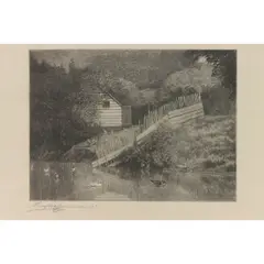 A Duck Pond (Motif Found in Lexington by Henry Wolf, 1906, wood engraving, sold Mar 2026