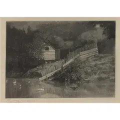 A Duck Pond (Motif Found in Lexington by Henry Wolf, wood engraving, sold Mar 2026