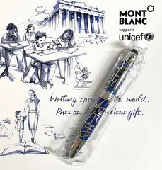STYLO PLUME NEUF DANS SON EMBALLAGE NON OUVERT by Montblanc – 149 Unicef Skeleton, Plume en or bicolore 18k, taille M, ornée des premiers caractères, offered Nov 2025