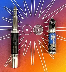 STYLO PLUME by Montblanc - Walt Disney N° 0747 & 1901, En résine précieuse noire, attributs platinés, offered Nov 2025