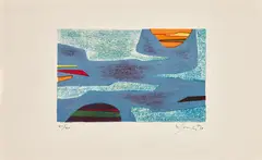 Sans titre by Gustave Singier, 1958, Lithographie en couleurs sur Rives filigrané, offered Nov 2025
