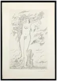 Femme nue by André Masson, Lithographie en noir sur BFK filigrané, offered Nov 2025