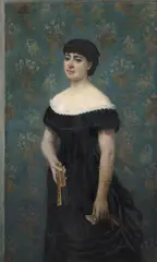 Portrait d'une jeune élégante à l'éventail by Léon Comerre, Huile sur toile (Toile d'origine), offered Nov 2025