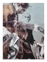 Blind Patriots black and white series, No. 5 by Conor Harrington, 2018, Huile sur bois, sold Nov 2025