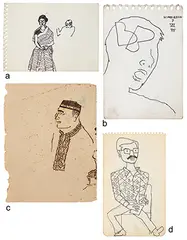 Untitled by M. F. Husain, Ink on paper, sold Dec 2016
