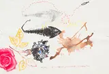 Untitled by Mithu Sen, Mixed media with ink and wine on paper, sold Dec 2016