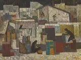 Tile Factory by K. K. Hebbar, Oil on canvas, sold Jun 2016