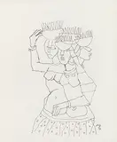 Untitled by M. F. Husain, Sketch pen on paper, sold Jun 2016