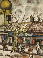 Untitled by K H, Watercolour and gouache on paper, sold Jun 2016