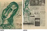 Untitled by S. H. Raza, 1953, Pen and ink on newspaper, sold Jun 2016