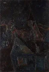 Eglise by S. H. Raza, 1953, Oil on board, sold Jun 2016