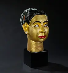 Untitled by Ravinder Reddy, Polychrome bronze and gold leaf applied by hand, on a steel base, sold Jun 2016