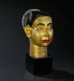 Untitled by Ravinder Reddy, Polychrome bronze and gold leaf applied by hand, on a steel base, sold Jun 2016