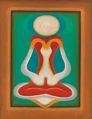 Untitled by Ghulam Rasool Santosh, Oil on canvas board, sold Jun 2016