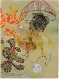 Mushroom and Moon by Rina Banerjee, Mixed media on paper, sold Jun 2016
