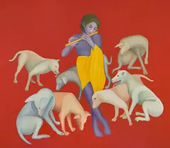 Untitled by Manjit Bawa, Oil on canvas, sold Feb 2016