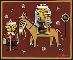 Untitled by Jamini Roy, Tempera on paper pasted on board, sold Feb 2016