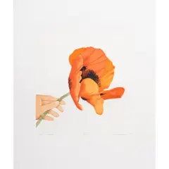 Poppy in Hand (plate 3)" from the portfolio - Poppies and Peony by Beth Van Hoesen, 1976, aquatint, sold Mar 2026