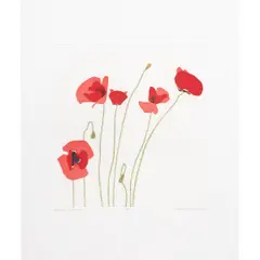 Aegean Poppies (plate 4)" from the portfolio - Poppies and Peony by Beth Van Hoesen, 1976, aquatint, sold Mar 2026