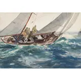 Heeling Sailboat by John Whorf, 1922, watercolor, sold Mar 2026